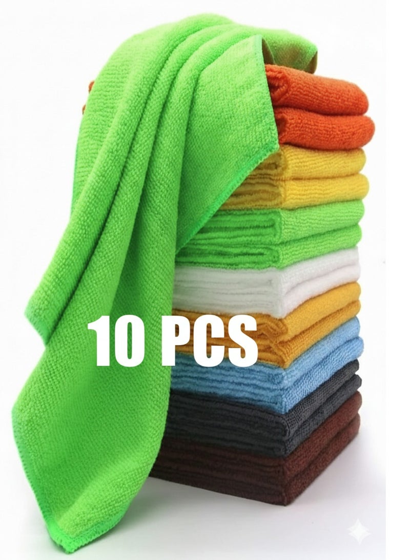 ALMASI 10-Piece 40×40 cm Soft Microfiber Towels – Super Absorbent, Colorful Cleaning Cloths for Kitchen, Glass, and Home Surfaces – Kitchen Towels, Dish Towels, Super Absorbent Microfiber Towels, Home Cleaning Tools, Car Towels, Glass Polishing Towels, Cleaning Supplies - Image 1
